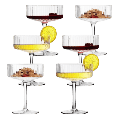 ribbed cocktail goblets